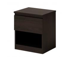 Nachttisch in Dunkelbraun Wenge mit offenem Fach