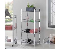 Badezimmer Regal aus Metall Chrom