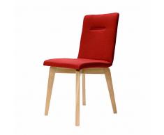 Stuhl in Rot Stoff Eiche Bianco