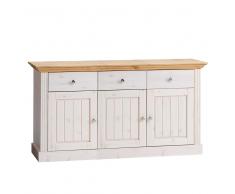 Massivholz Sideboard in Weiß Landhausstil