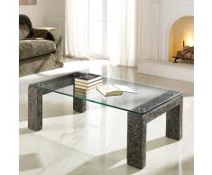 Design Couchtisch aus Stein Glasplatte