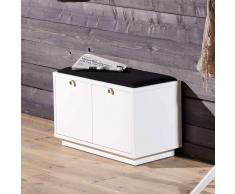 Schubladen Garderobenbank in Weiß Schwarz 70 cm breit