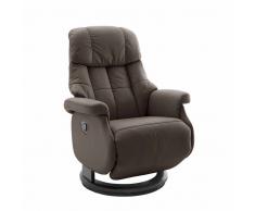 Relaxsessel aus Leder Braun manuell verstellbar