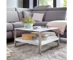 Couchtisch mit weißer Glasplatte Metall