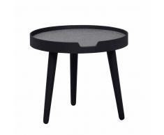 Ablagetisch in Schwarz Beton Grau Rund
