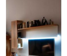 Wandboard in Weiß Eiche furniert LED Beleuchtung