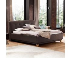 Doppelbett in Braun gepolstert