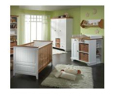 Komplett Babyzimmer in Weiß Landhaus Kiefer Massivholz (4-teilig)