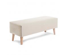 Polsterbank in Beige Stoff Buche Massivholz