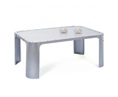 Wohnzimmertisch in Silber Metall