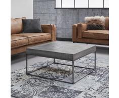 Couchtisch aus Mangobaum Massivholz Edelstahl