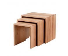 Dreisatztisch aus Kernbuche Massivholz modern (3-teilig)
