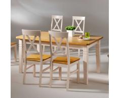 Esszimmertisch in Kieferfarben Weiß Landhausstil