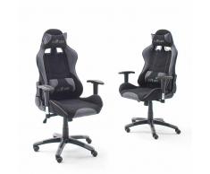 Racer Chefsessel mit verstellbaren Armlehnen Schwarz Grau
