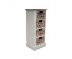 Schubladenkommode in Weiß Shabby Chic Design