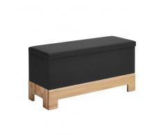 Bettbank in Schwarz Webstoff Stauraum