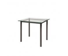 Glas Beistelltisch mit Metallgestell Schwarz