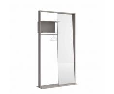 Standgarderobe in Grau mit Spiegel
