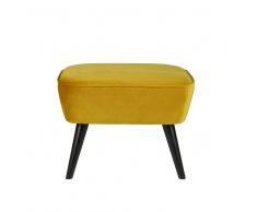 Retro Hocker in Gelb Stoff