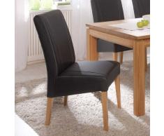 Stuhl in Schwarz Eiche Massivholz (2er Set)