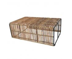 Design Couchtisch aus Rattan Metall