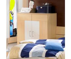 Jugendzimmer-Kommode in Ahorn-Weiß Weiß