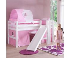 Mädchen Hochbett in Rosa Weiß Weiß