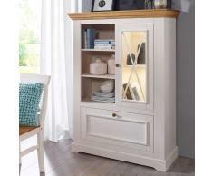 Wohnzimmer Highboard im Landhausstil Weiß und Eichefarben