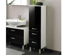 Badschrank in Schwarz Weiss 35 cm breit