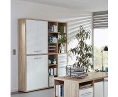 Büroschrank in Weiß Eiche Dekor