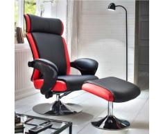 Fernsehsessel in Schwarz Rot modern (2-teilig)