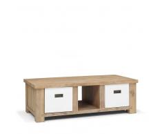 Wohnzimmer Couchtisch in Grey Wash und Wei´ß Akazie Massivholz
