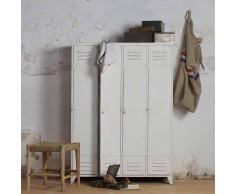 Spind Kleiderschrank in Weiß Metall