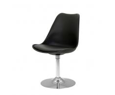 Esstischstuhl mit Schalensitz in Schwarz Tellerfuß (2er Set)