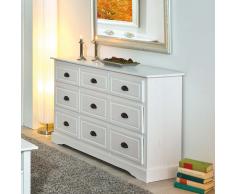Kiefer Sideboard mit Schubladen Weiß Landhaus massiv