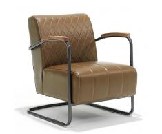 Freischwinger Sessel im Retro Design Hellbraun