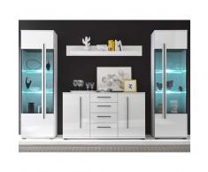 Esszimmer Wohnwand in Weiß Hochglanz modern (4-teilig)