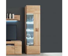 Wohnwand Vitrine aus Eiche Bianco 60 cm