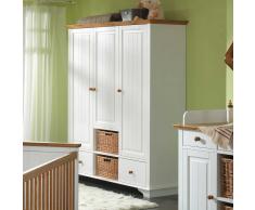 Babyzimmer Kleiderschrank in Weiß mit Körben