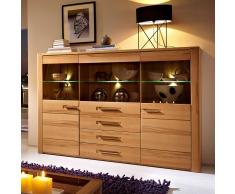 Wohnzimmer Highboard aus Kernbuche Glas