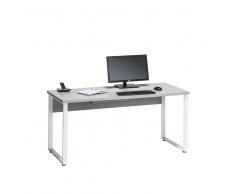 Computer Schreibtisch in Grau Weiß 160 cm