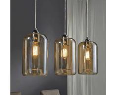 Design Hängeleuchte in Braun Glas