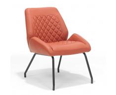 Stuhl Set in Ziegel Rot Kunstleder Retro Look (2er Set)