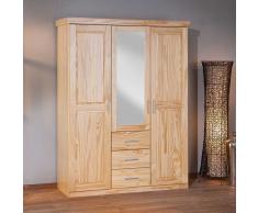 Massivholz Kleiderschrank aus Kiefer Spiegel