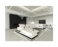 Ledersofa Wohnlandschaft MESSANA weiss schwarz