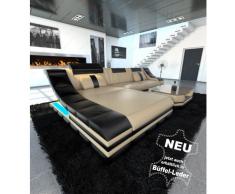 Ledersofa TURINO L-Form mit LED