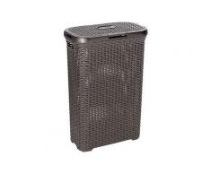 CURVER Wäschebox STYLE, Füllmenge: 40 Liter, Maße: 44,7 x 26,5 x 61,2 cm (L x T x H), Farbe: dunkelbraun