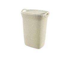 CURVER Wäschebox KNIT, Füllmenge: 57 Liter, Maße: 45,2 x 34,1 x 61,4 cm (L x T x H), Farbe: oasis white