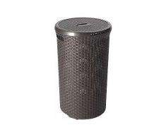 CURVER Wäschetonne STYLE, Füllmenge: 48 Liter, Maße: 39,8 x 39,8 x 60,9 cm (L x T x H), Farbe: dunkelbraun