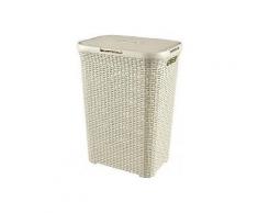 CURVER Wäschebox STYLE, Füllmenge: 60 Liter, Maße: 44,8 x 34,1 x 61,5 cm (L x T x H), Farbe: creme